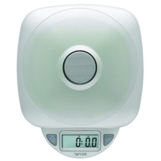 Báscula de cocina digital con tapa de vidrio de 11 lb
