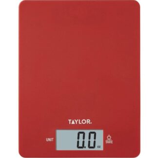 Báscula de cocina digital ultrafina roja